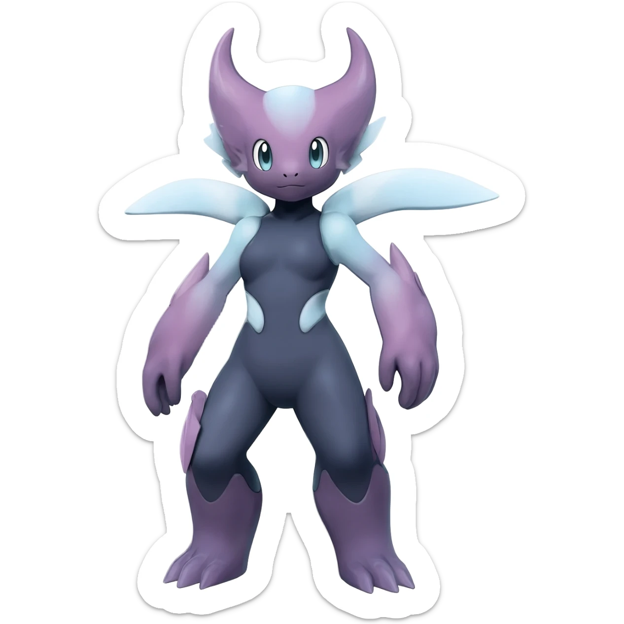 Smooth Soft Dark Pastel Meloetta-Purrloin-Gatomon-Trico-Pokémon-Digimon-Fakémon-fusion-hybrid-creature sticker