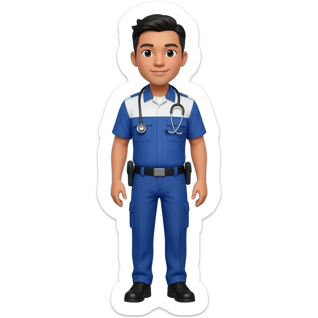 Filipino man paramedic uniform with shoes sticker