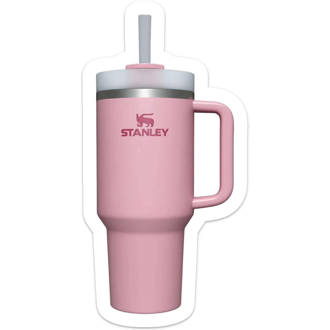 Свело розовая чашка stanley sticker