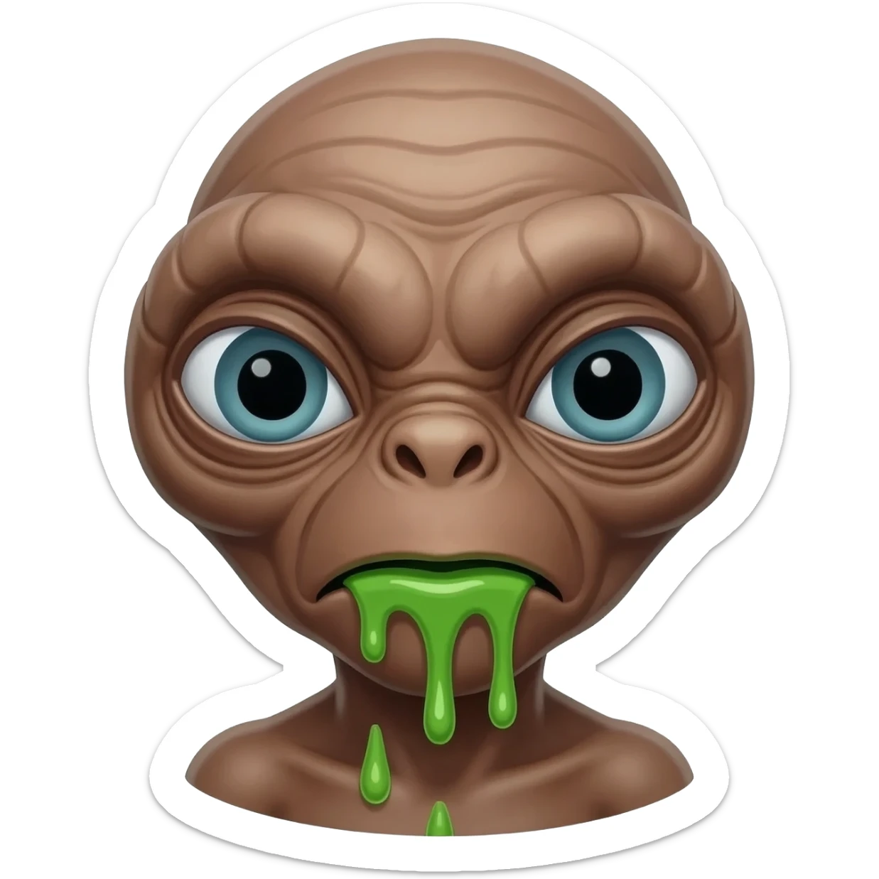 E.T. The Extra-Terrestrial from the movie puking green liquid sticker