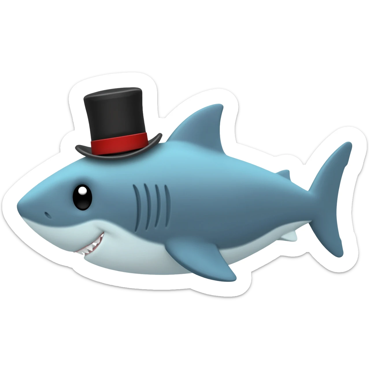 Shark with a top hat sticker