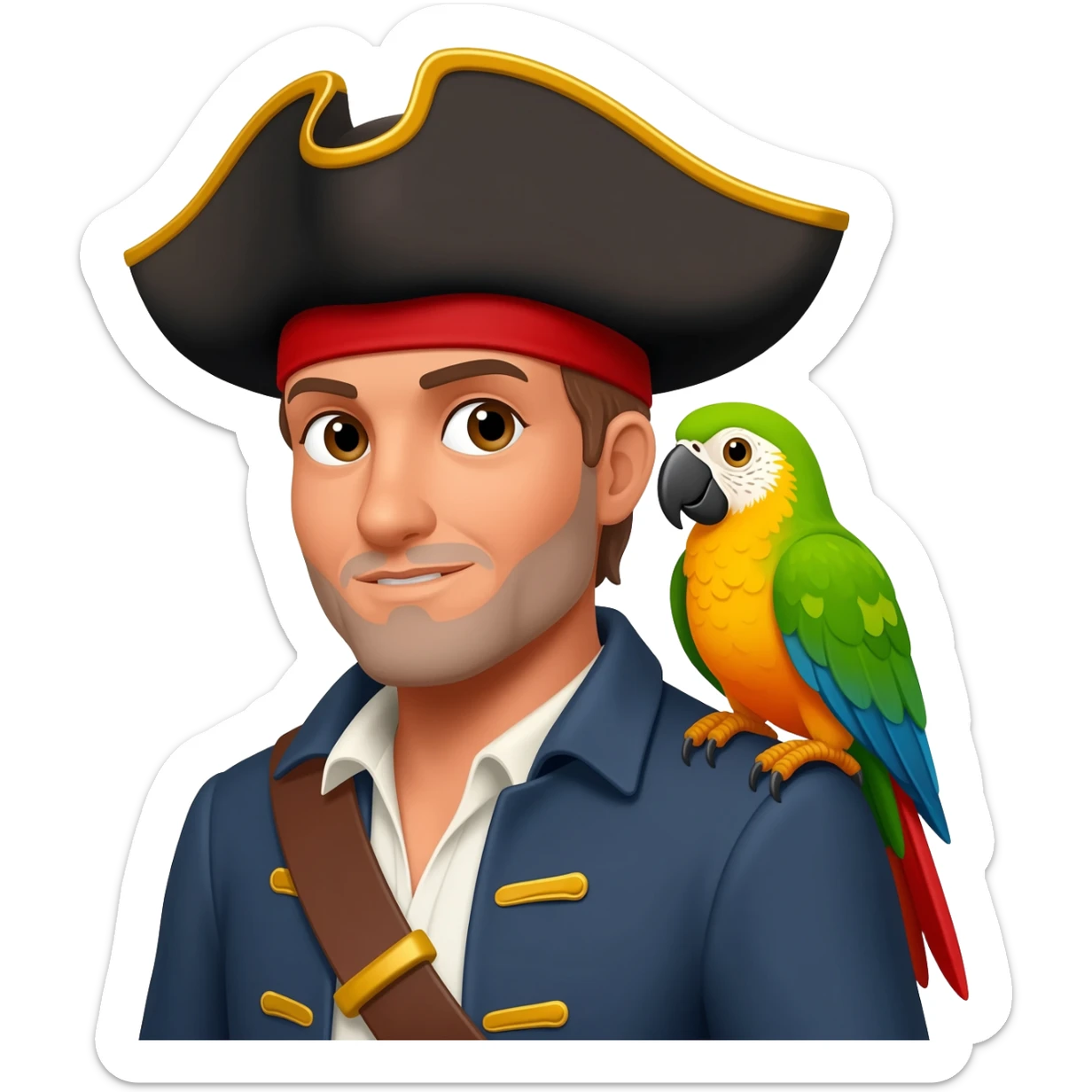 pirate and parrot sticker