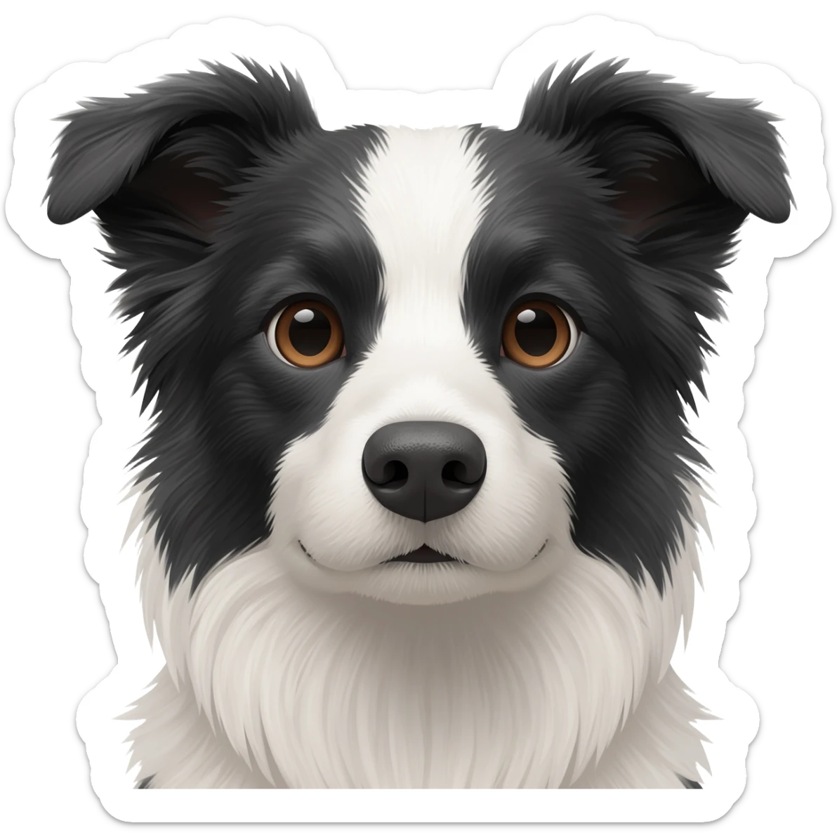 Face of senior female working border collie emoji sticker