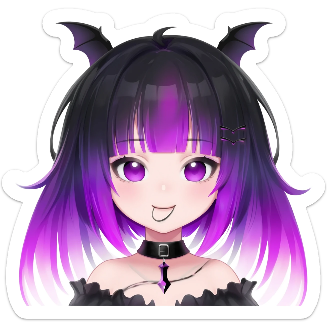 Gorgeous Cute Gothic Edgy Nebula Gradient Beautiful Anime Emo BatLady sticker