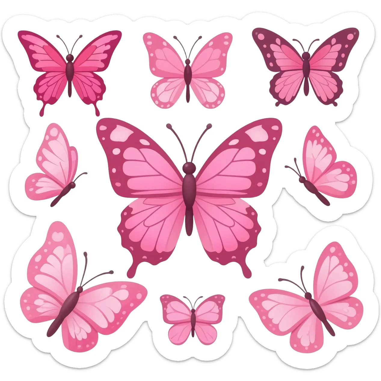 Cute multiple pink butterflies sticker