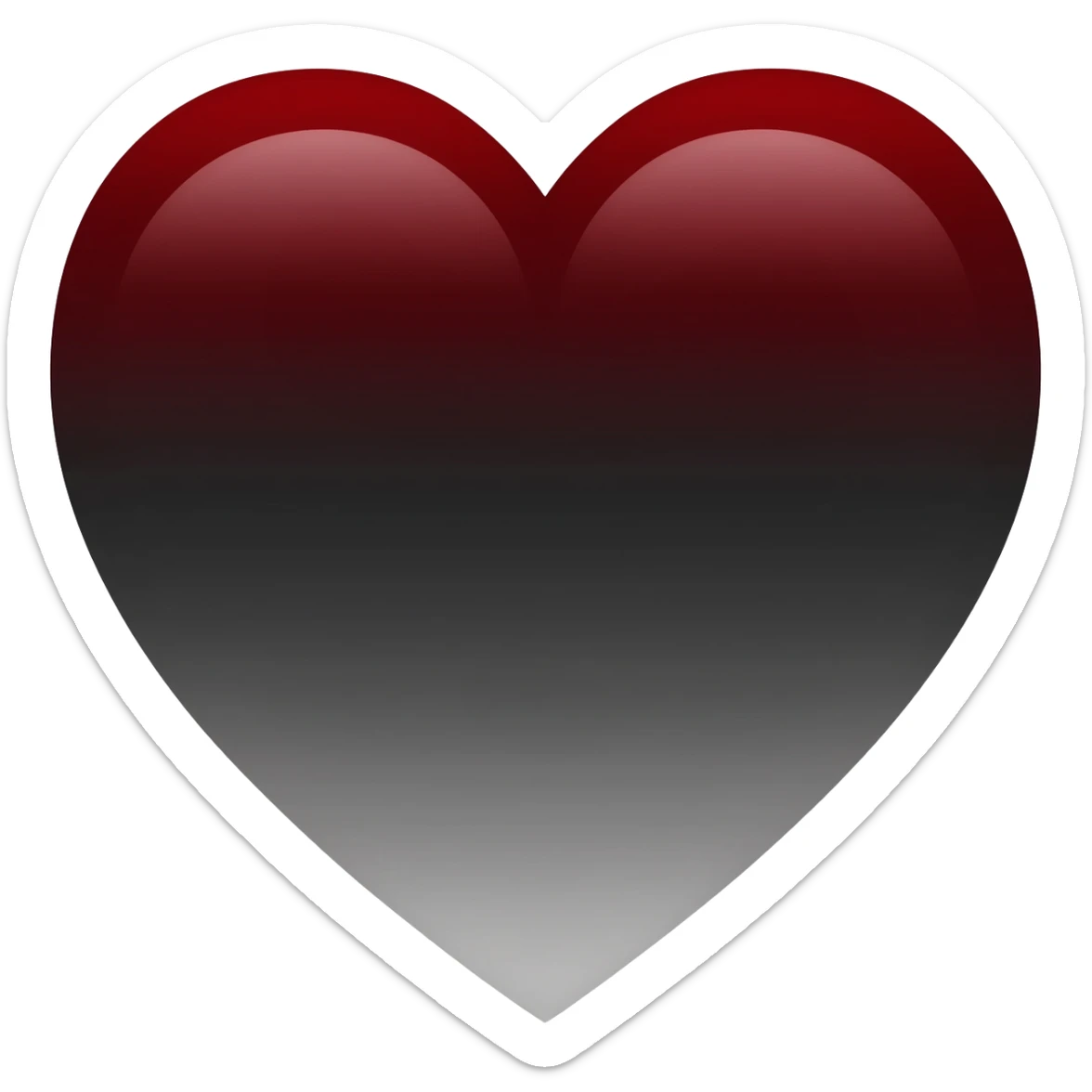 Gothic black and red and grey gradients heart sticker