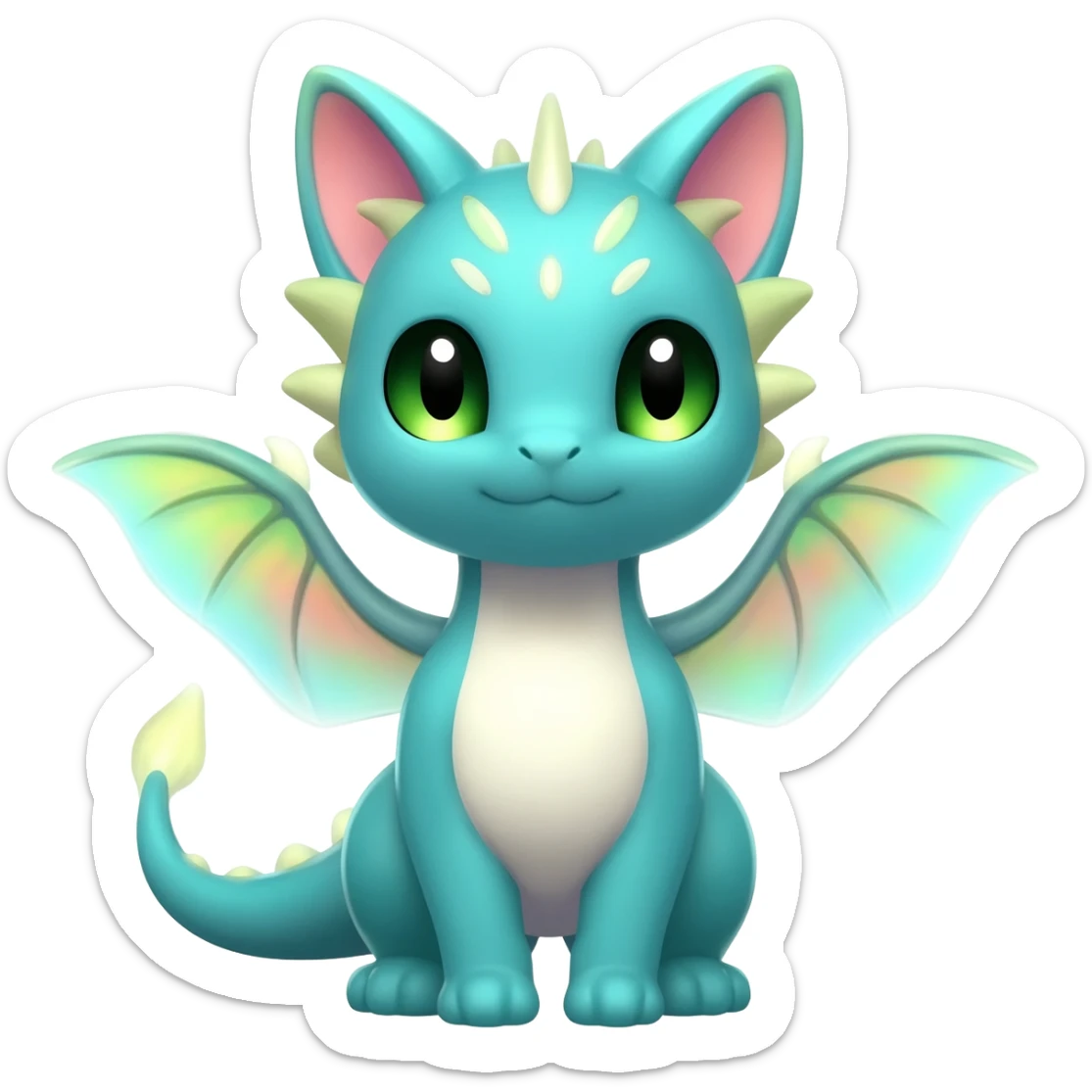 P moe meow meow cute fuzzy realistic Randomly-faerie-drake exotic Fakémon-creature sticker