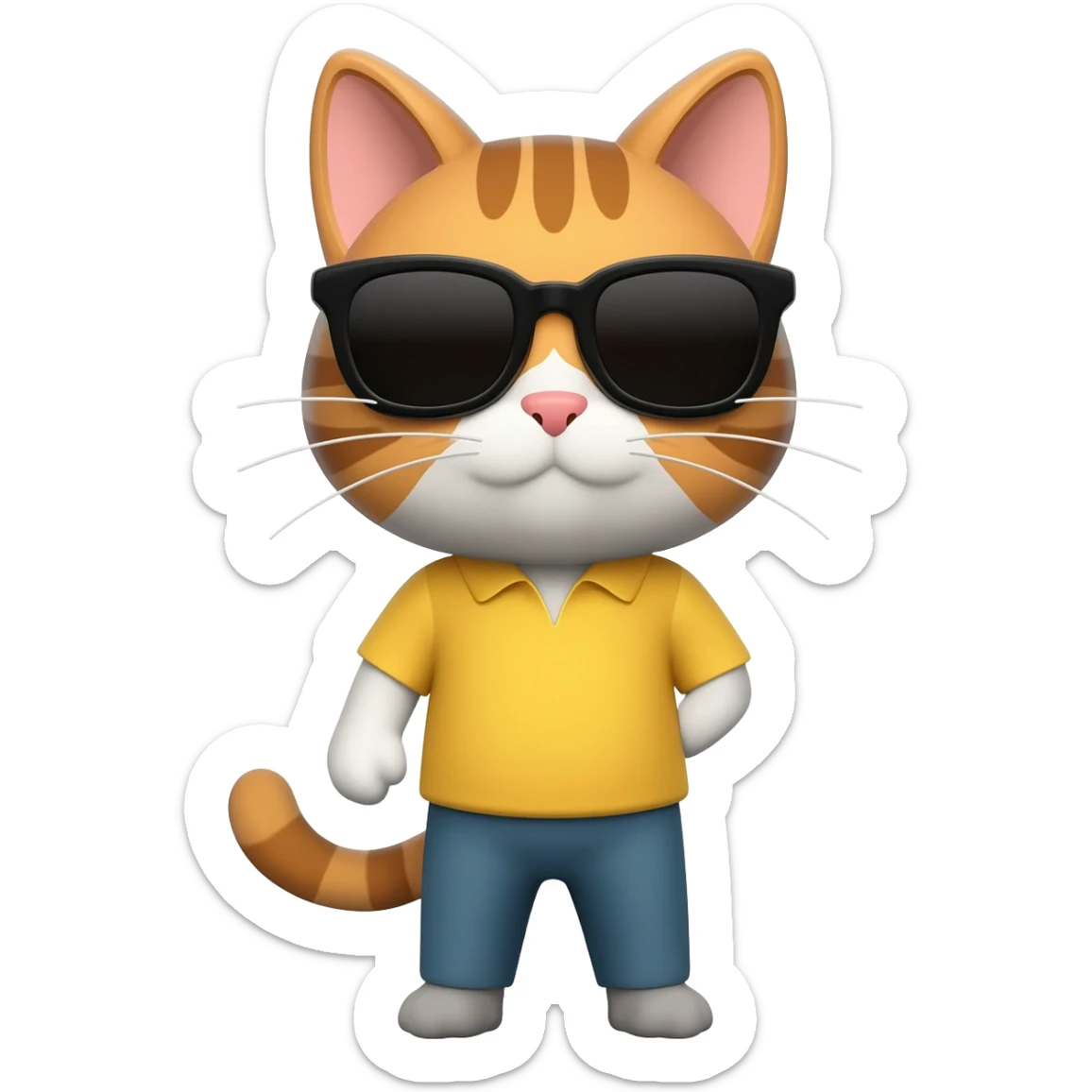 Cat with sunglasses sticker