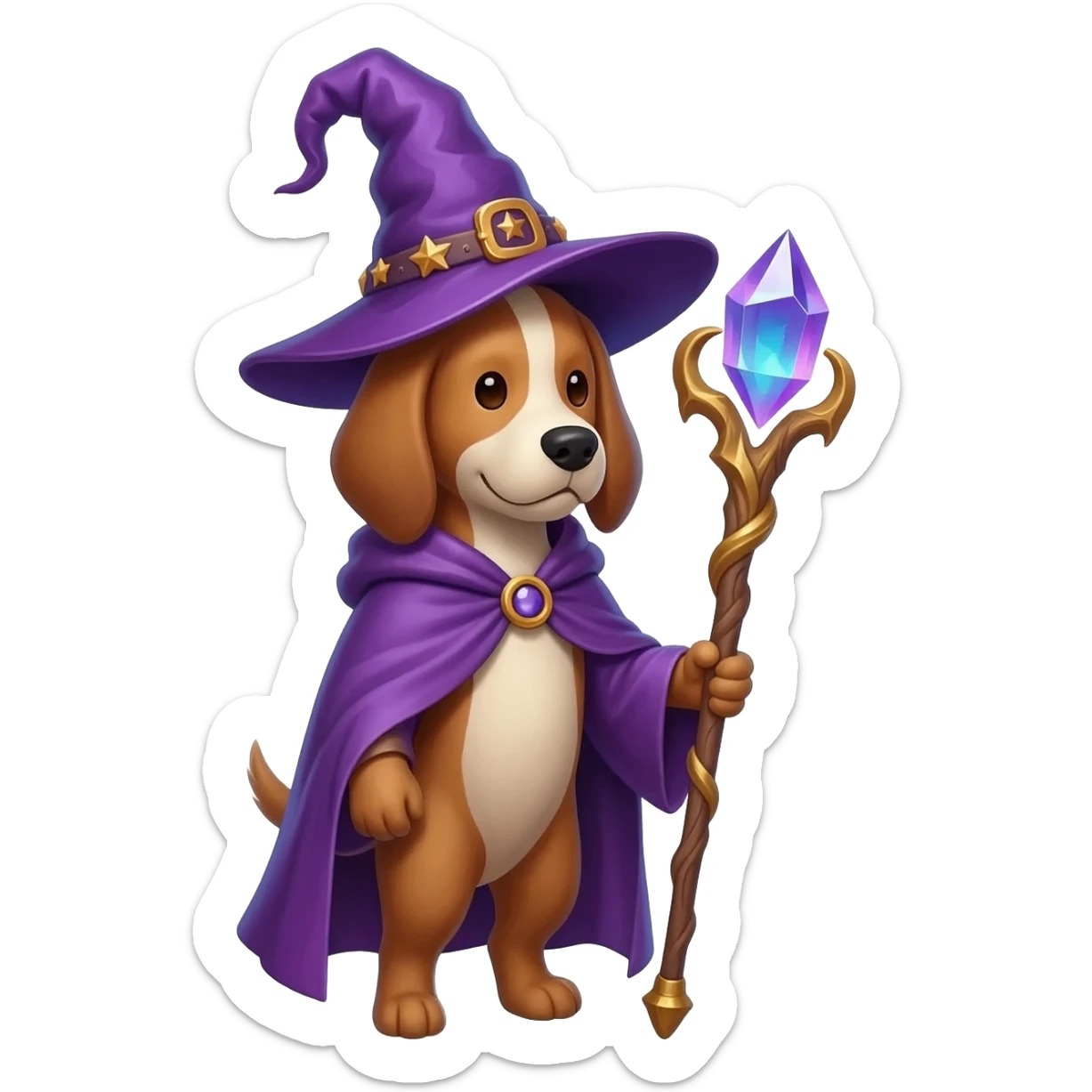 Dog wizard sticker