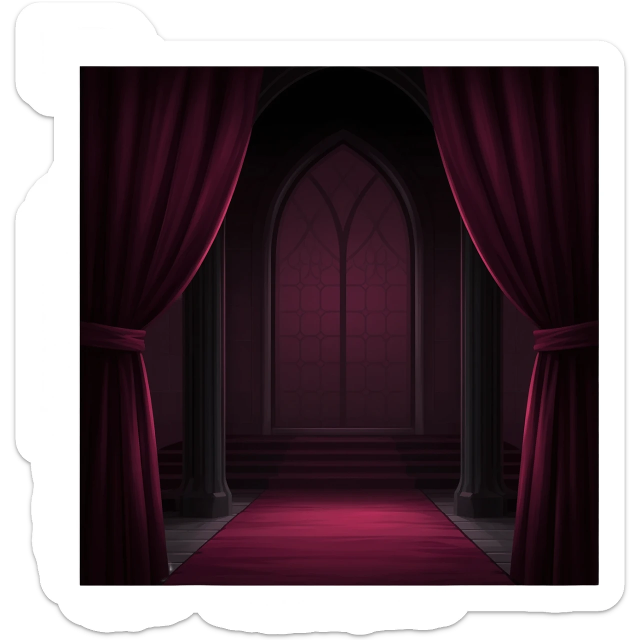 Dark gothic black and burgundy aesthetic scenery scene picture   sticker