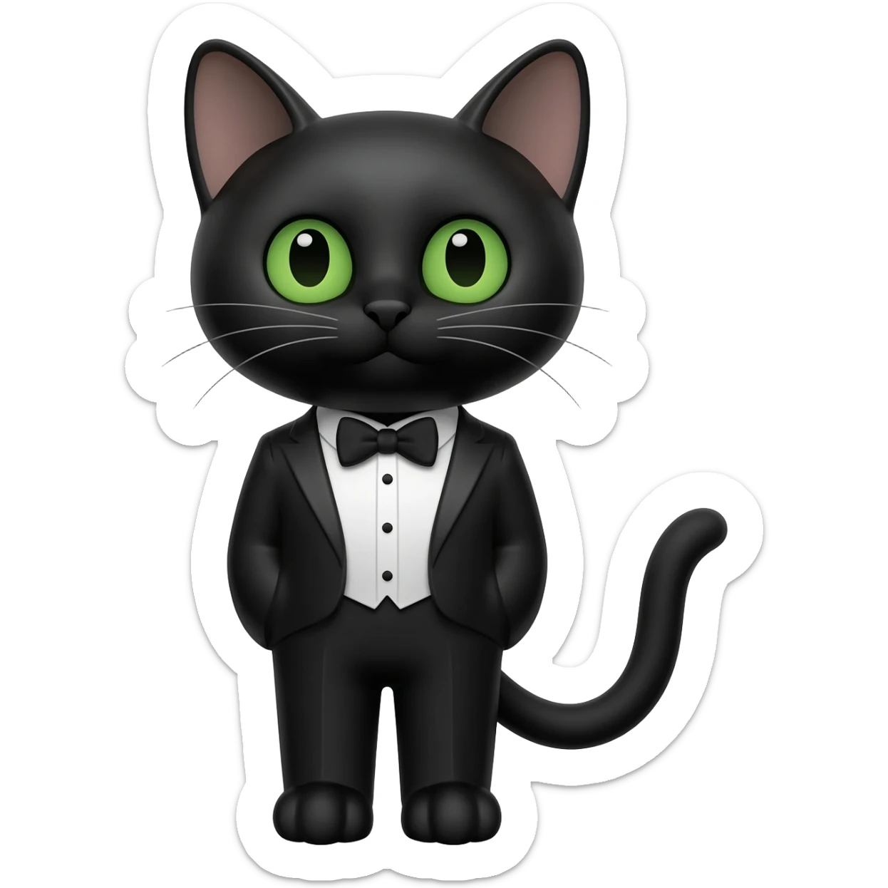 tuxedo cat with black nose and chin sticker