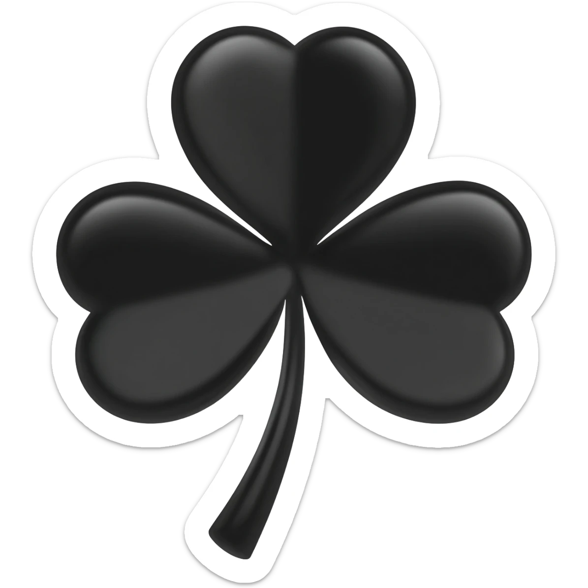 Black colour five clover emoj sticker