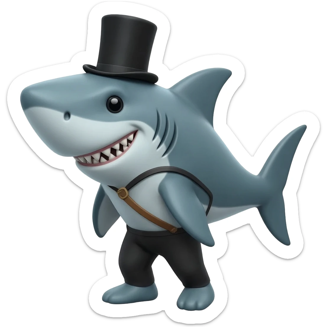 Shark with a top hat sticker