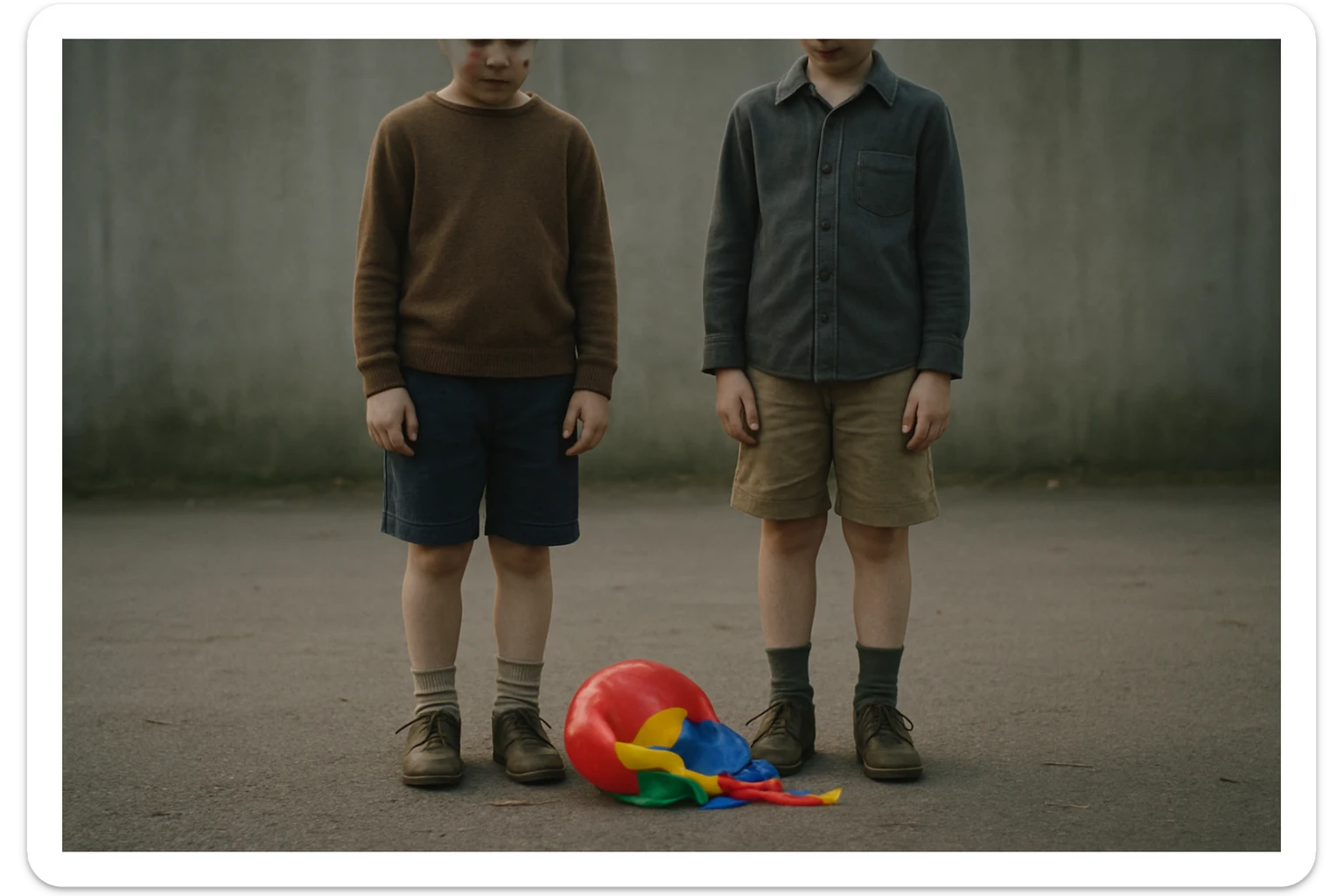 aravani bir baloni singanini tasvirla uning oldida aka uka homush turishibdi yuzlari ko'rinmasa ham bo'ladi sticker