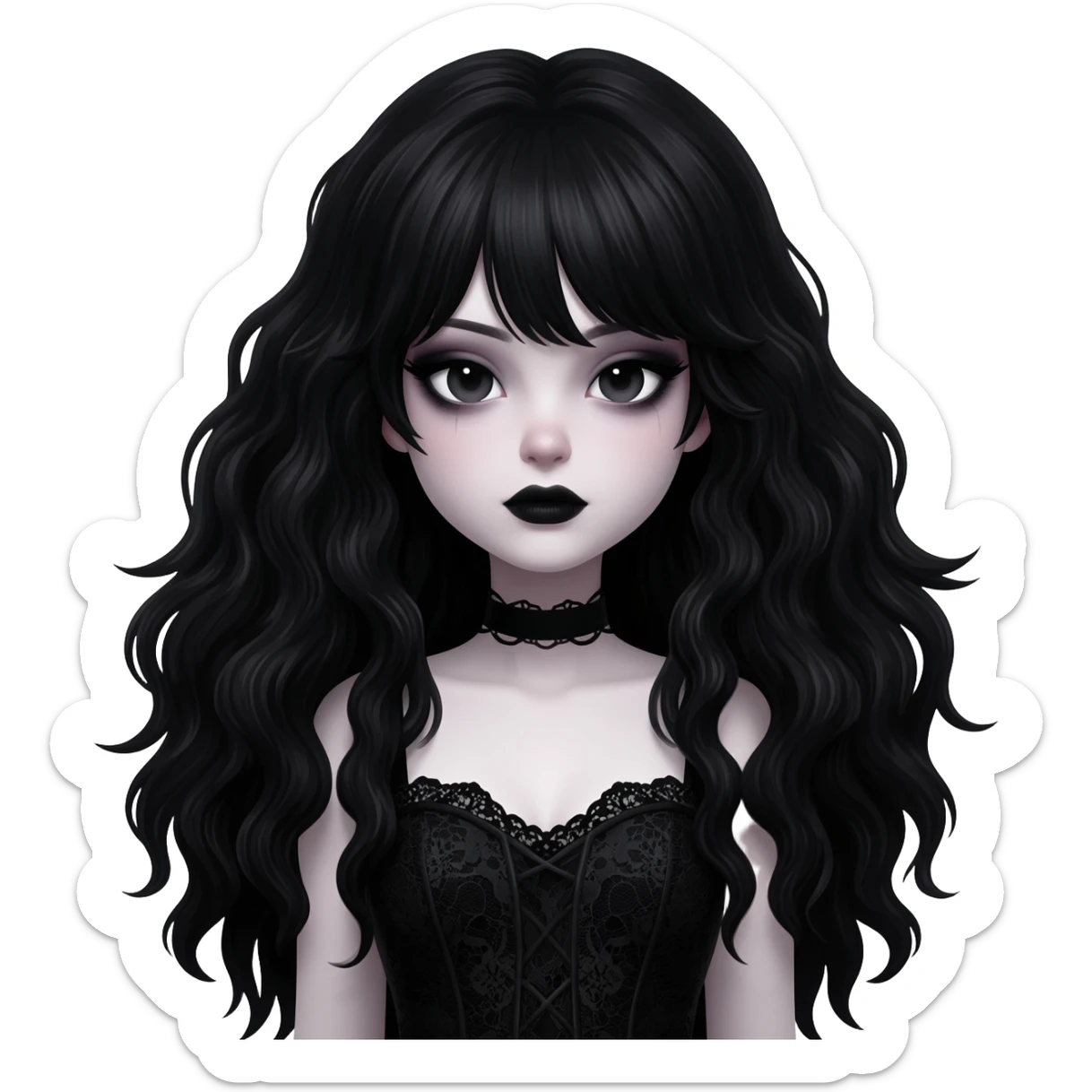 goth girl with fluffy hair

 sticker