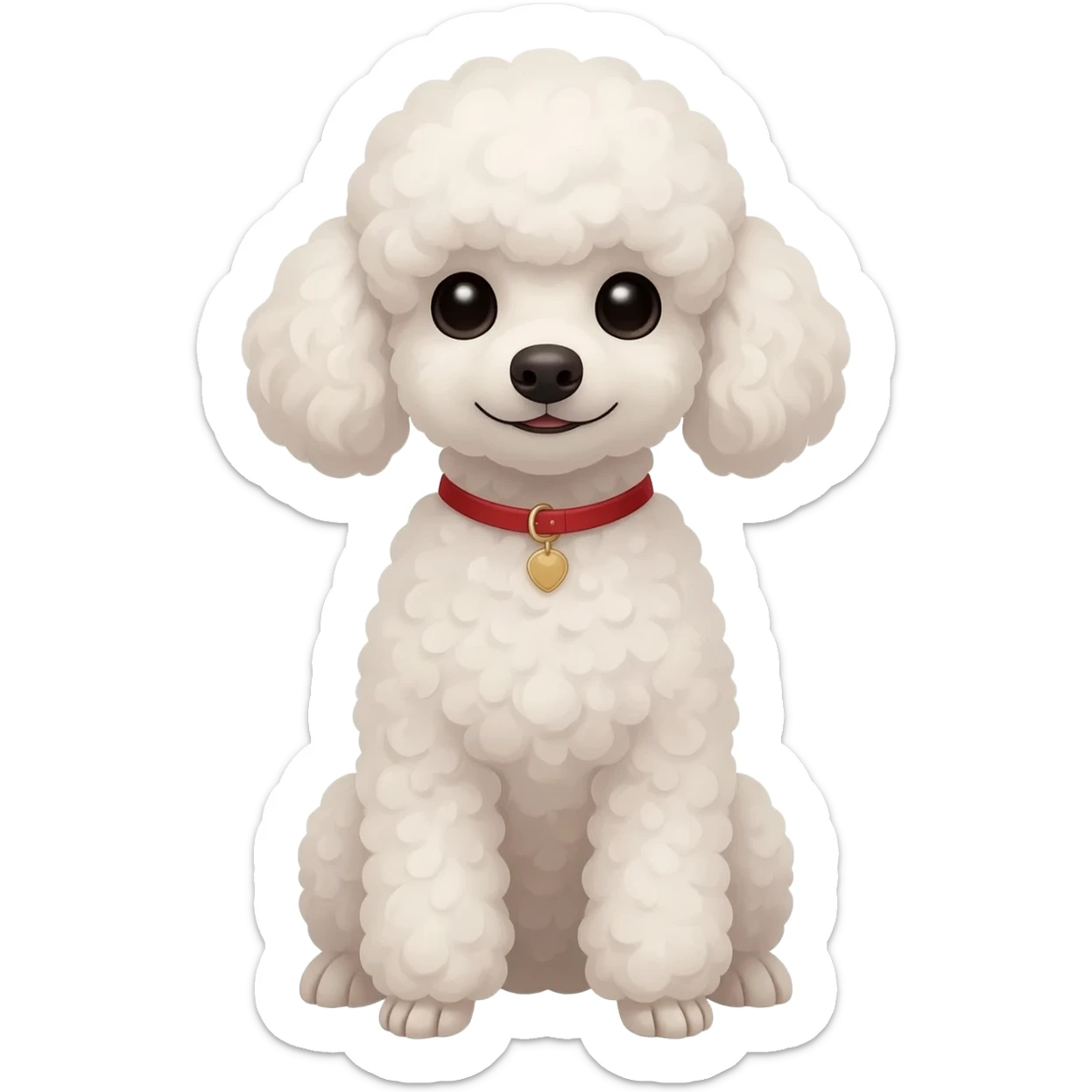 poodle sitting frontally sticker