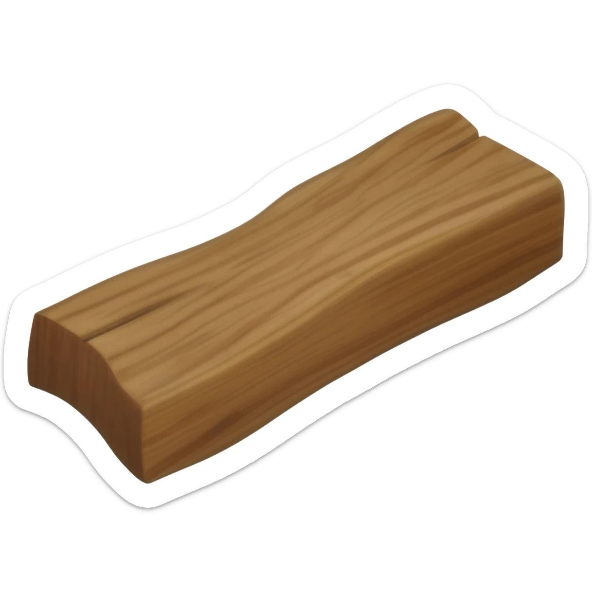 a piece of wood emoji style sticker