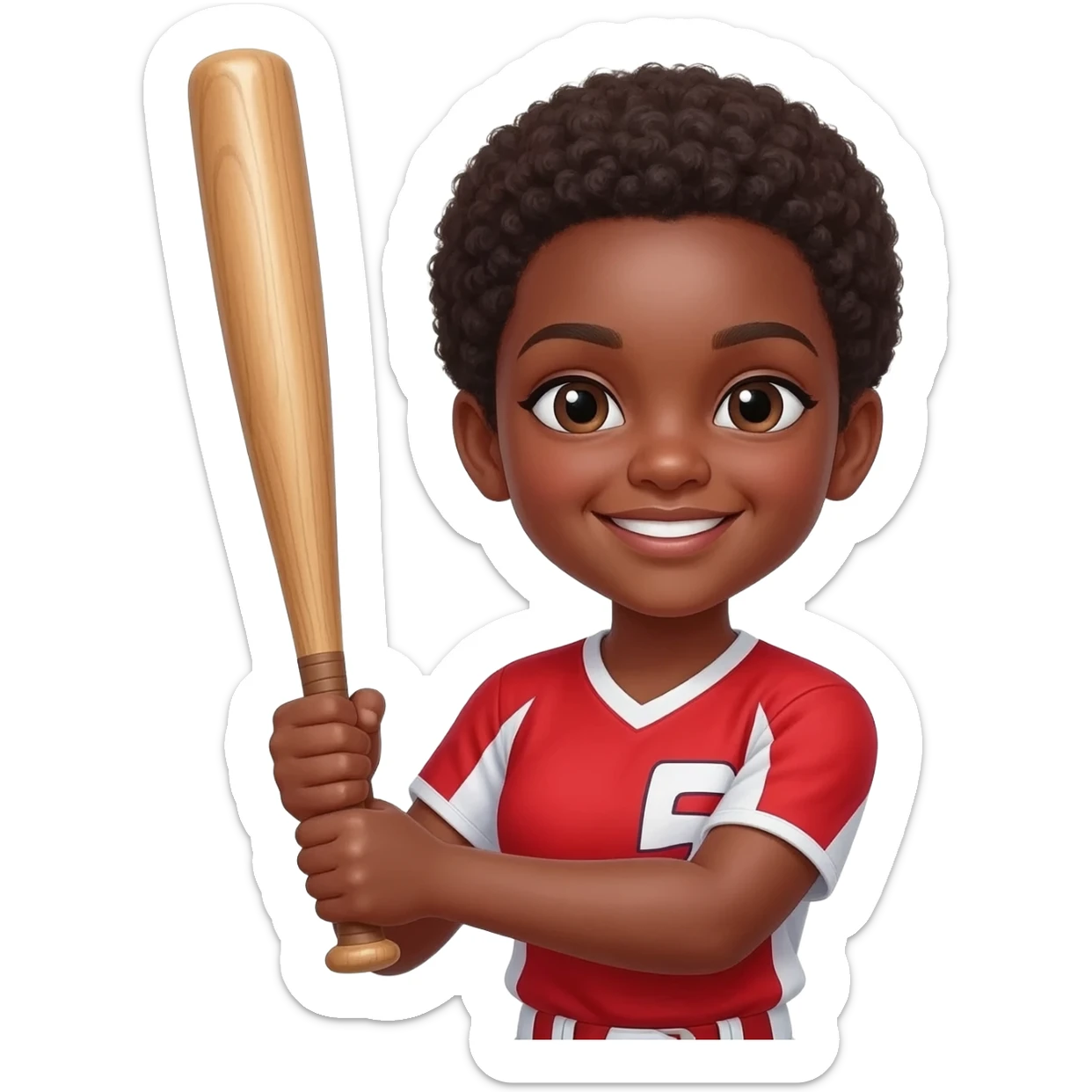 black girl  softball player sticker