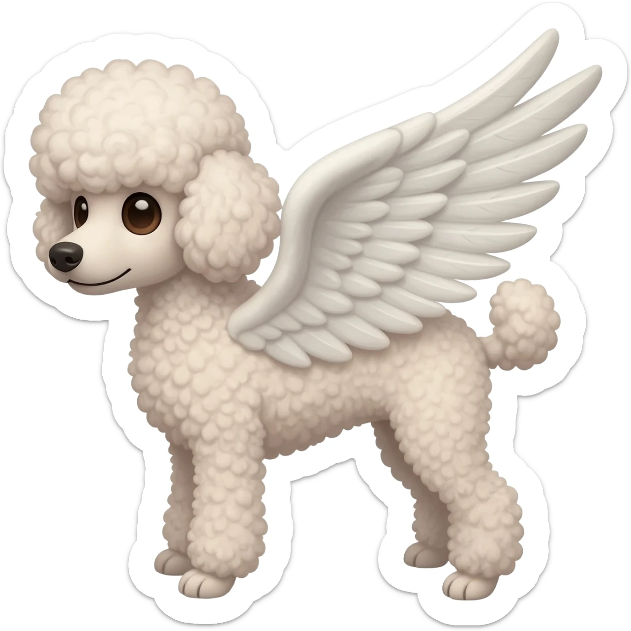 Perro poodle con alas sticker