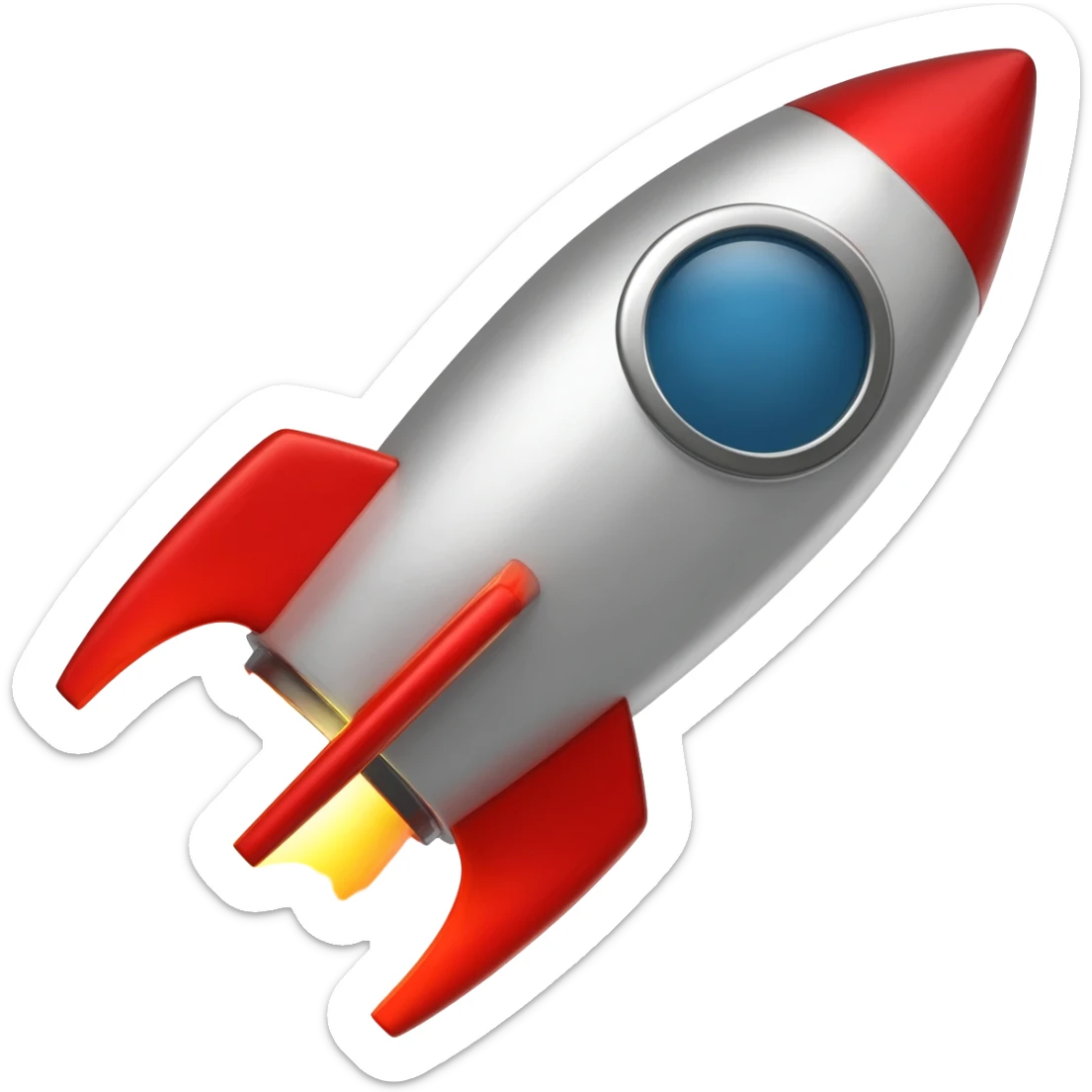 cohete con fuego sticker