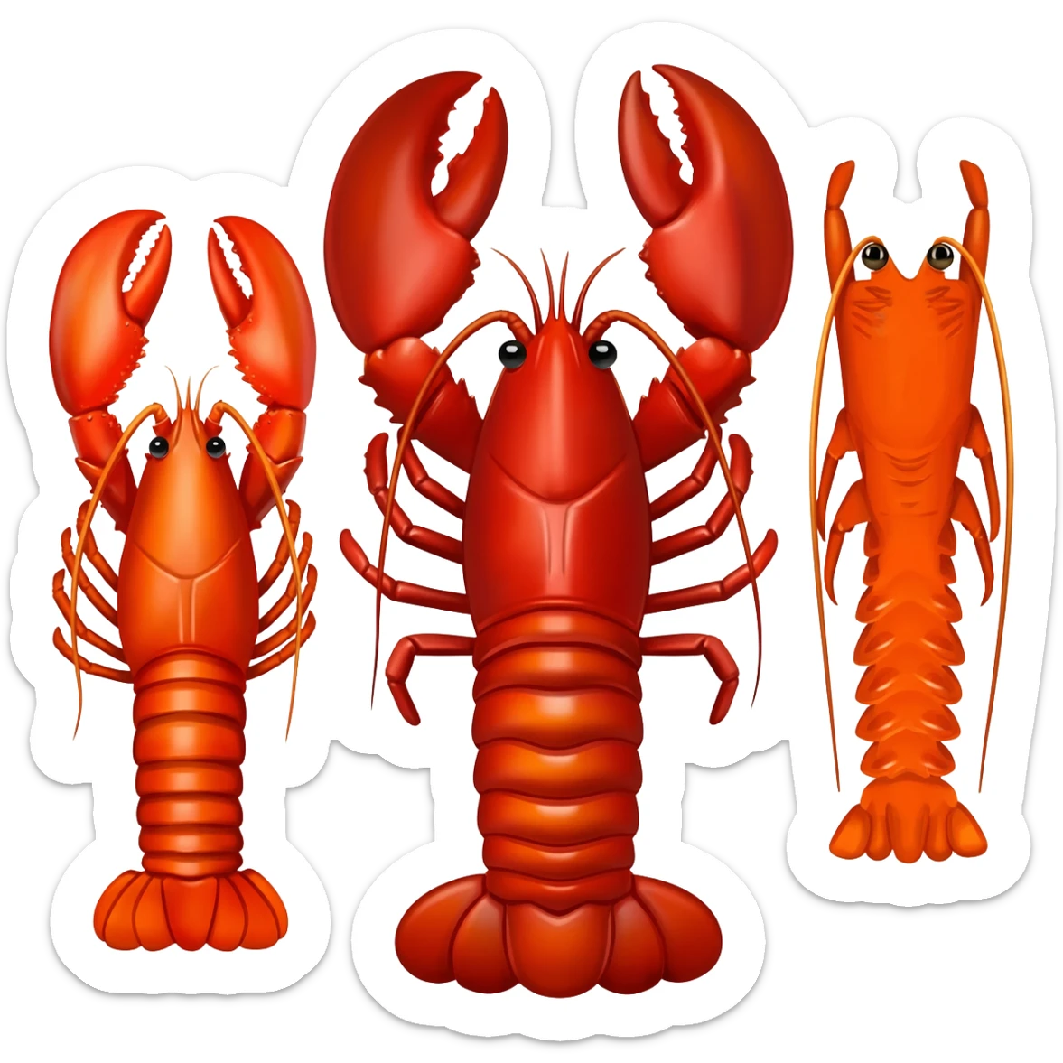Three lobsters sticker