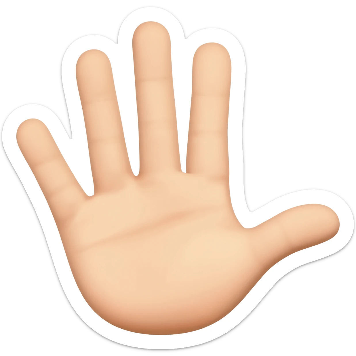 palm with four fingers up and folded thumb sticker
