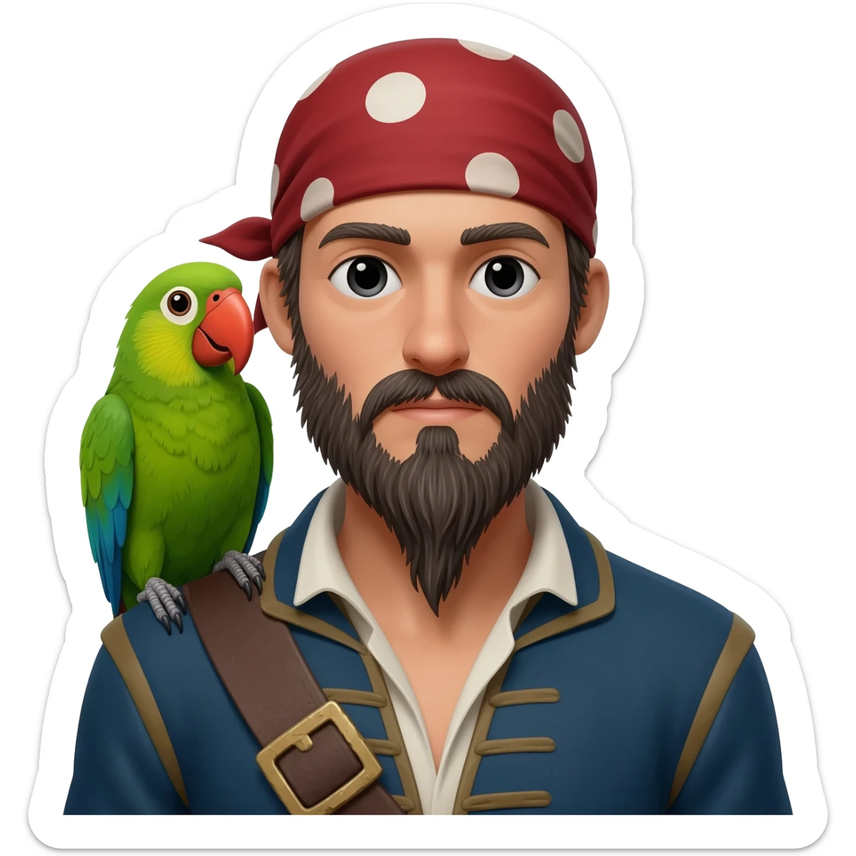 pirate and parrot sticker