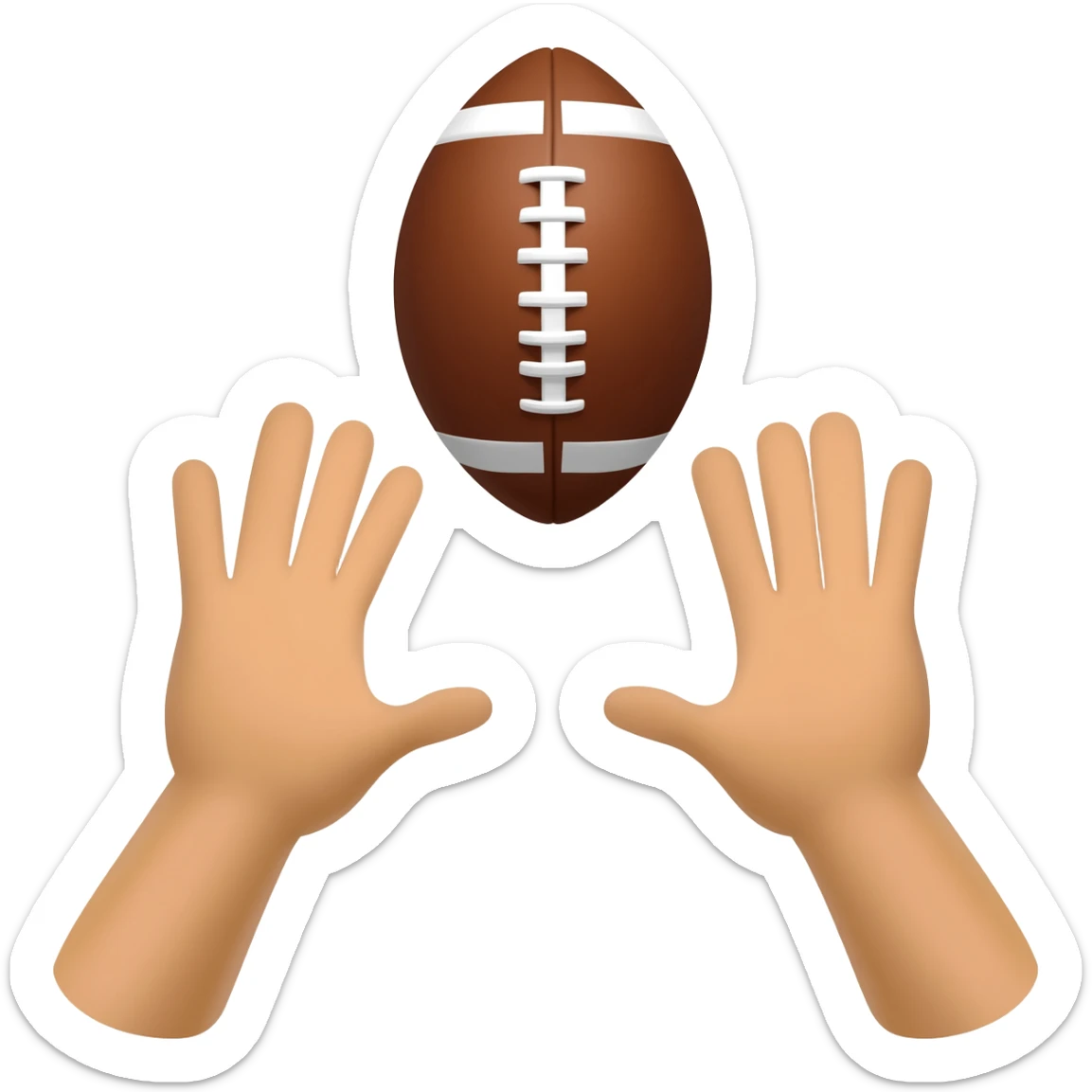 A throw in in soccer, I want to show 2 hands throwing a football sticker