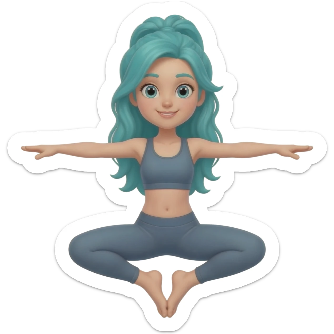 Girl turquoise’s in my workout clothes got doing aerobics aerial yoga sticker