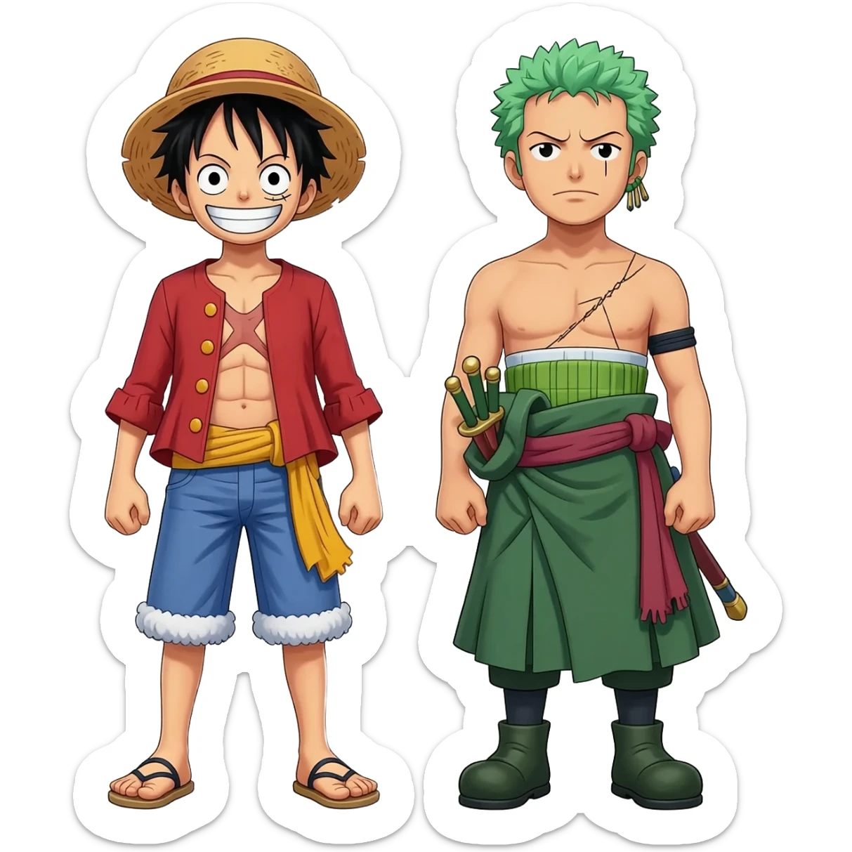 Luffy et zoro tchèque sticker