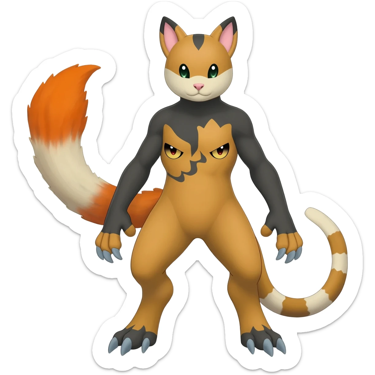 Noibat-Zangoose-Nargacuga-Litten-Torracat-fusion-Fakemon-Pokémon-creature  sticker