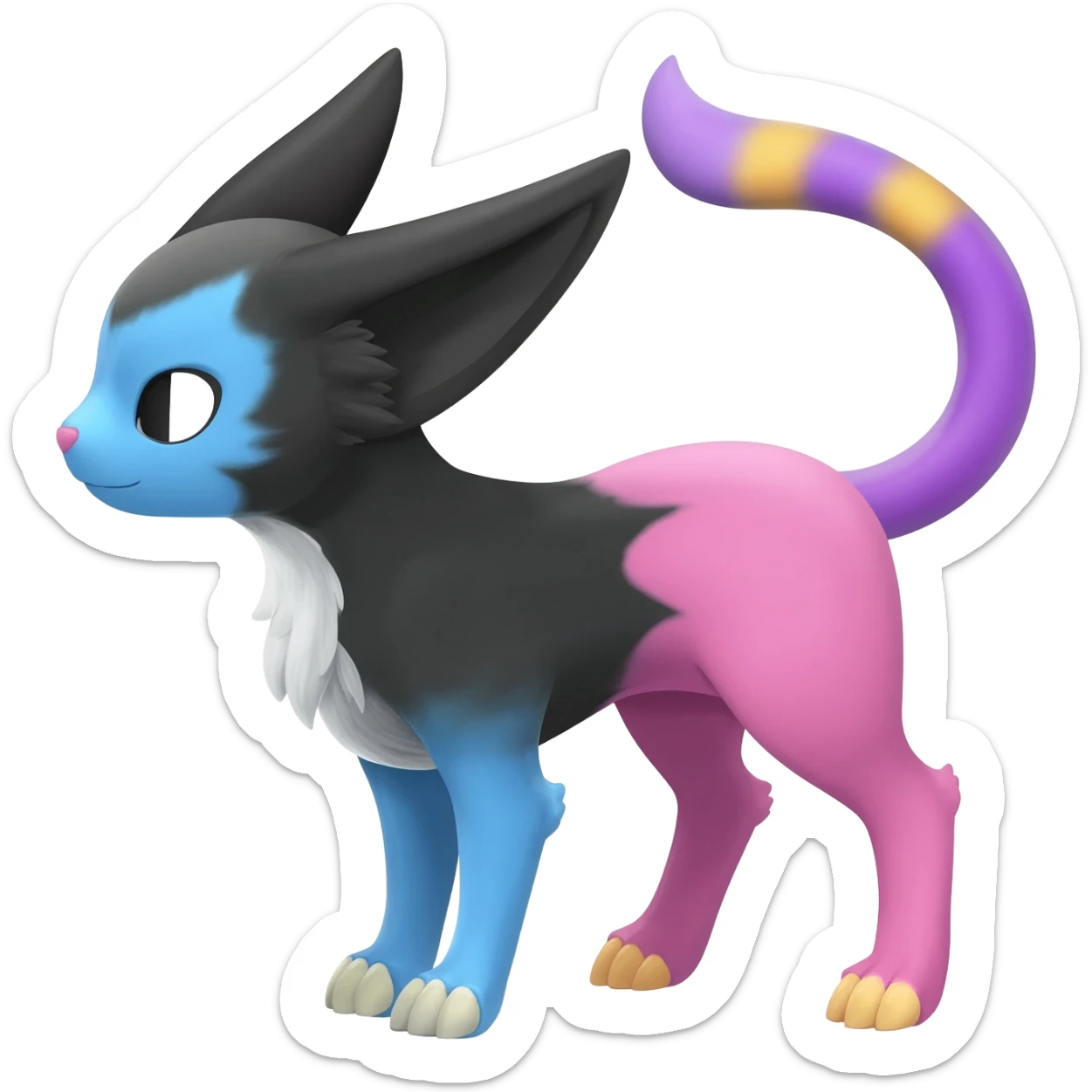 Umbreon-Amaura-Sylveon-hybrid-animal-Fakémon-Pokémon-fusion sticker