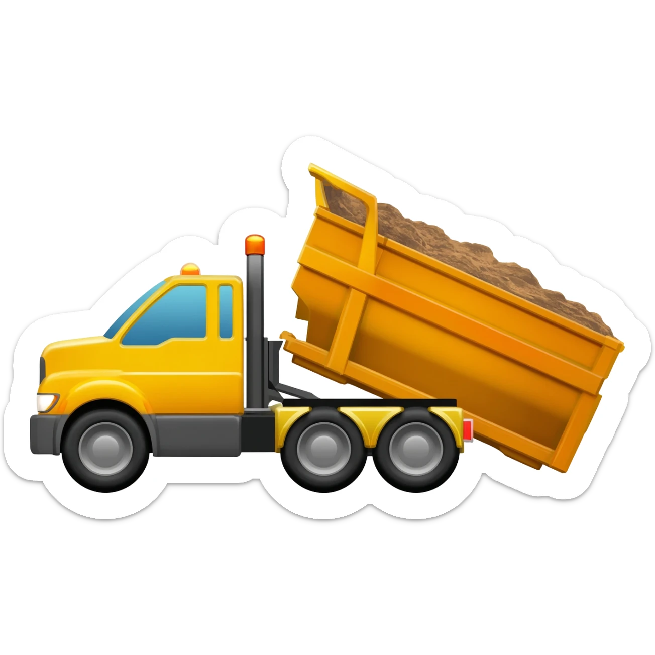 40 yard open top dumpster being hauled away sticker