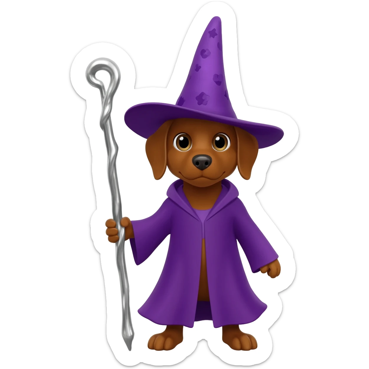 Dog wizard sticker