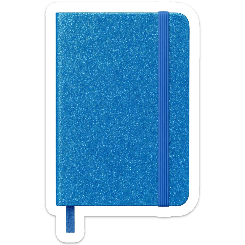blue glitter notebook sticker