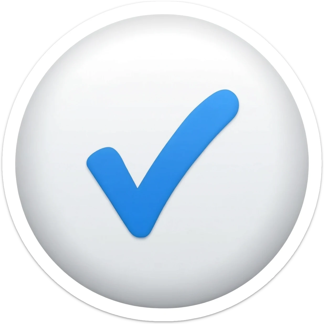 Blue tick and circle under tick circle rounded corners sticker