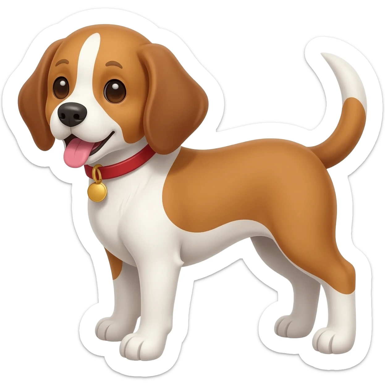 Brown and white Dog sticker