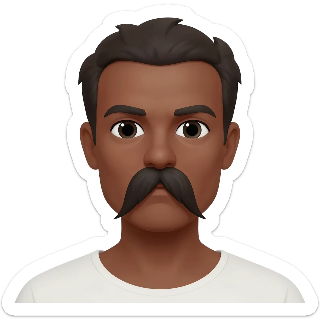 mexican male mustache "brown skin color" sticker