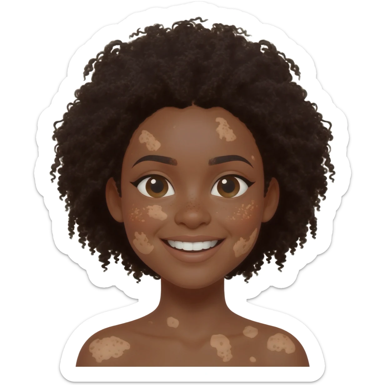 Black girl with vitiligo skin sticker