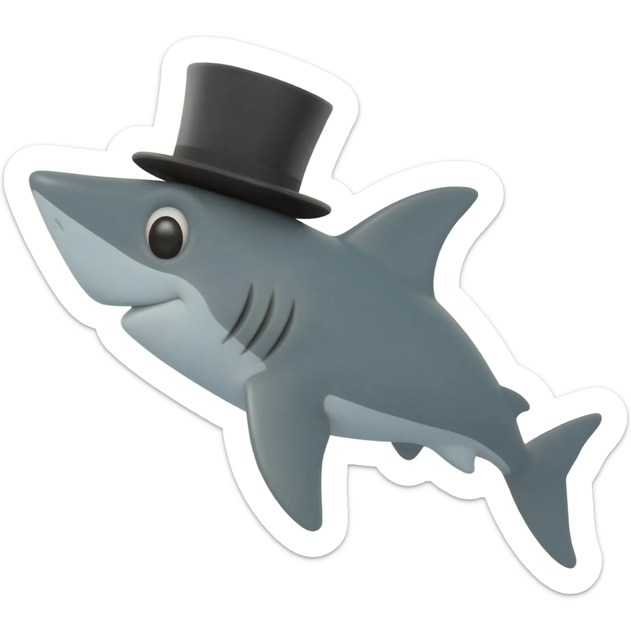 Shark with a top hat sticker