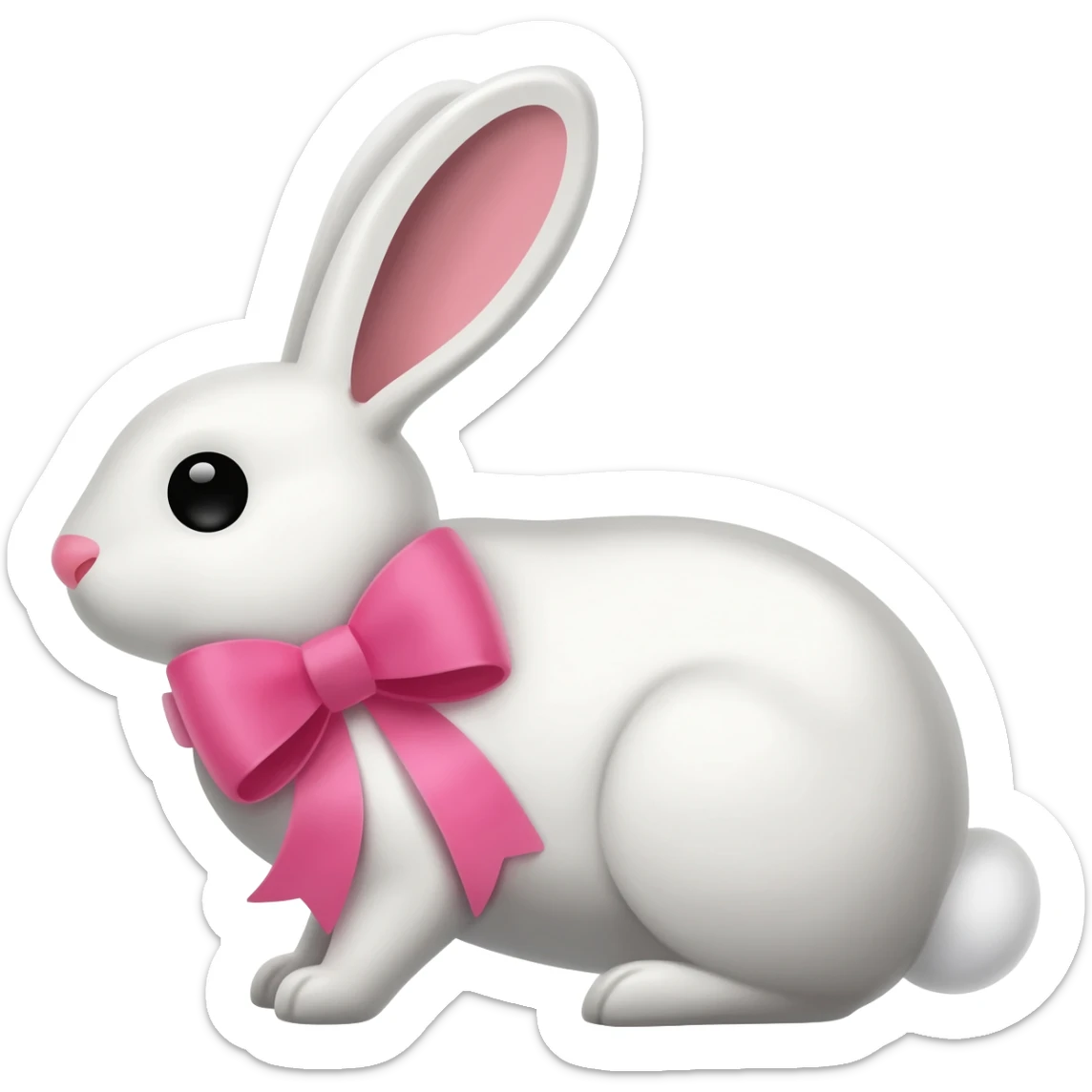 Conejita blanca con lazo rosa sticker