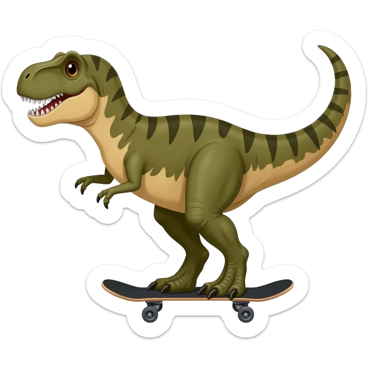 Dinosaur on a skateboard sticker