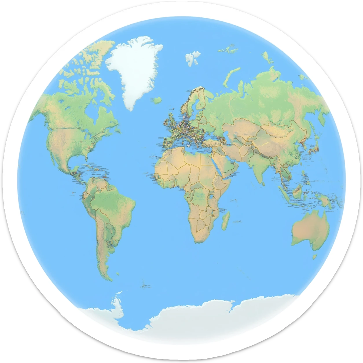 A realestic Physical Map sticker