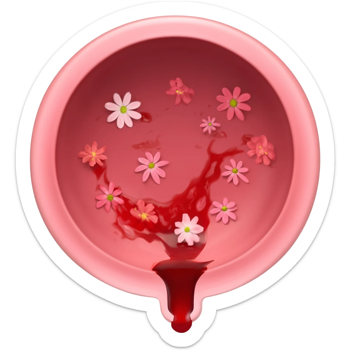 womb bleeding with flowers sticker