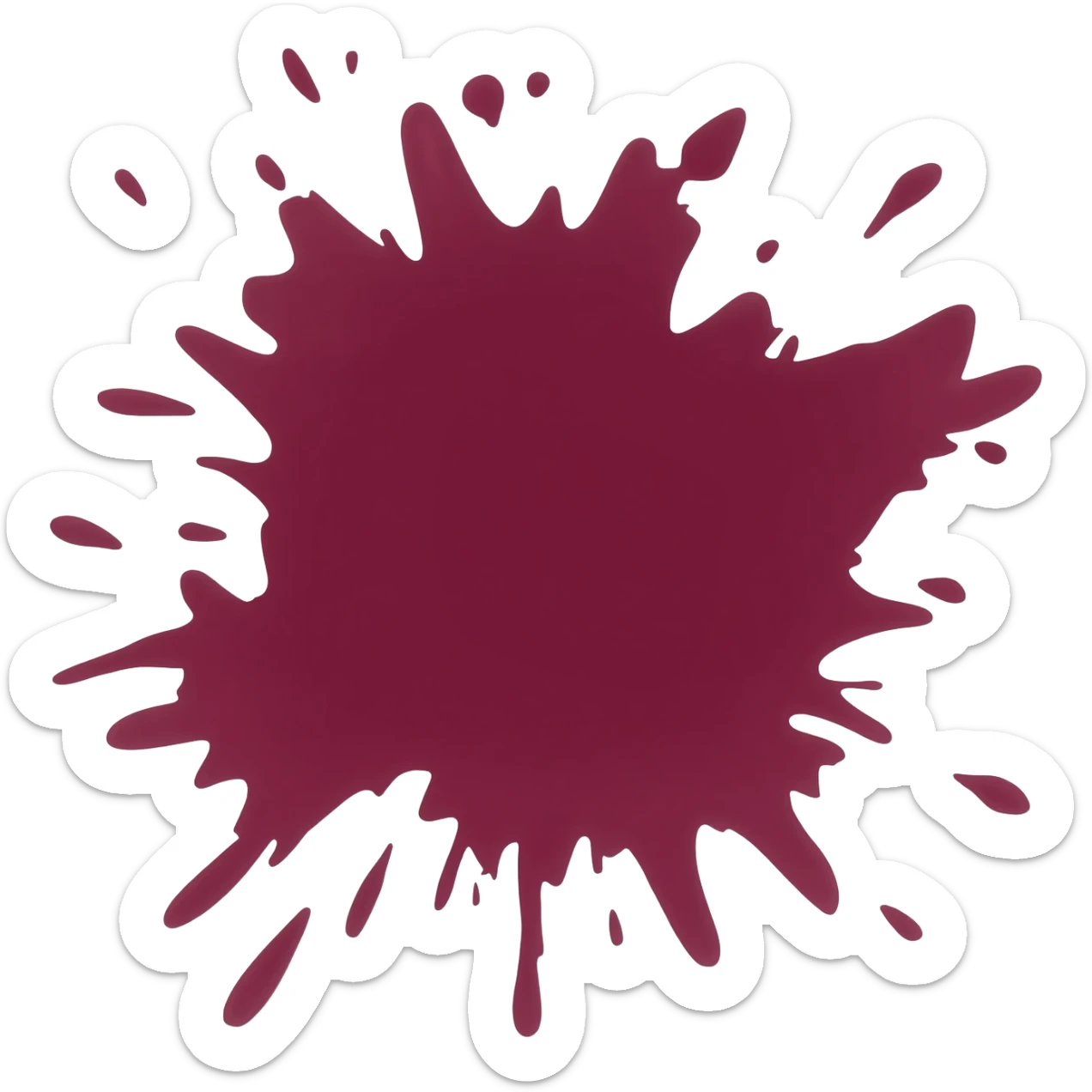 maroon splatter sticker