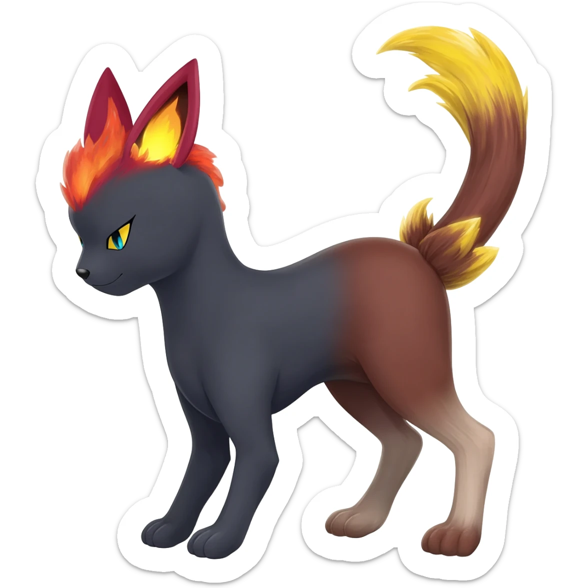 Umbreon-Jolteon-Flareon-Fennekin-hybrid-animal-Fakémon-Pokémon-fusion sticker