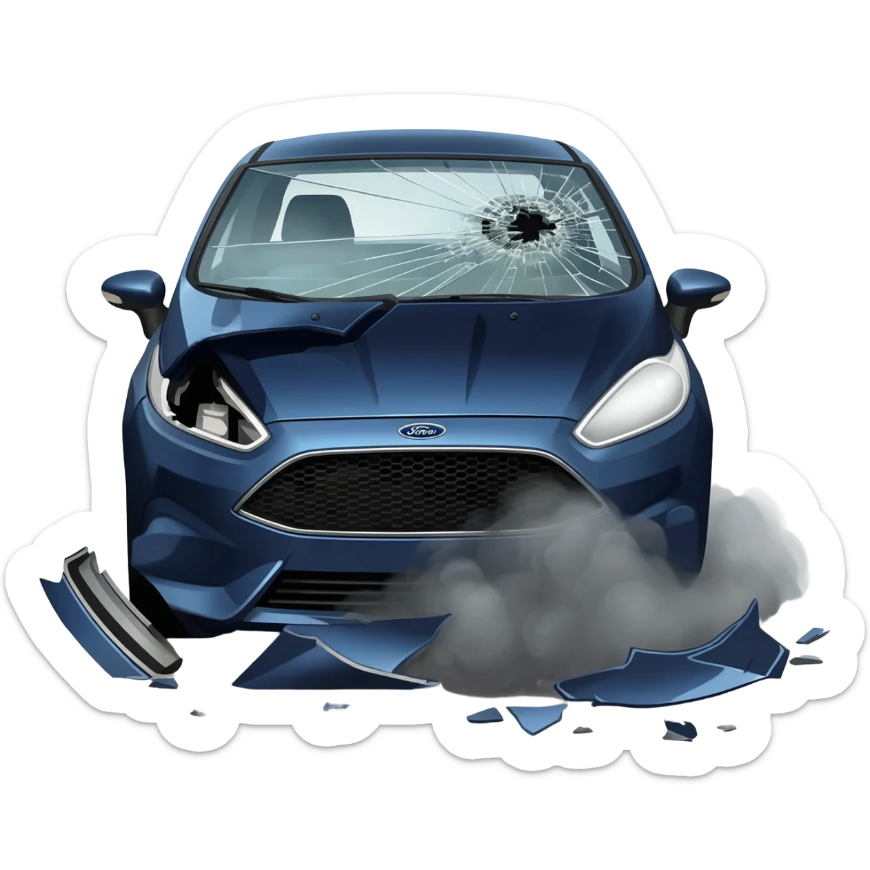 Crashed çar fiesta sticker