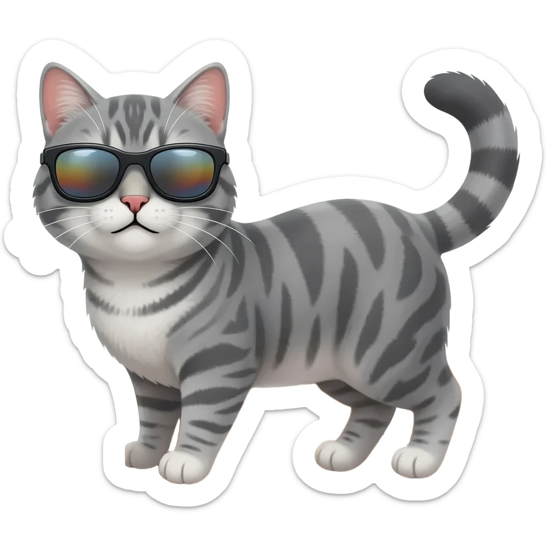Cat wearing sunglasses sticker