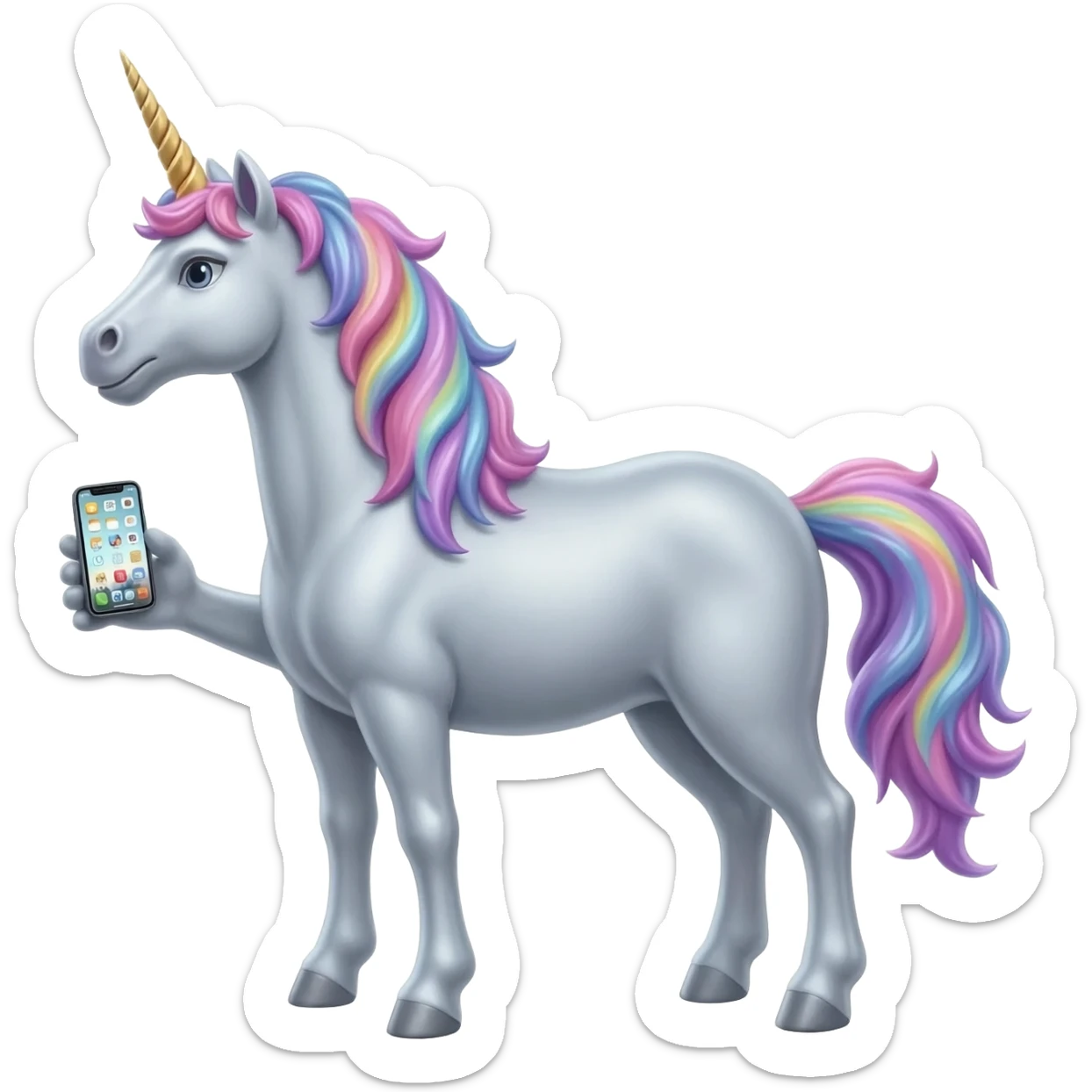 unicorn on the phone sticker