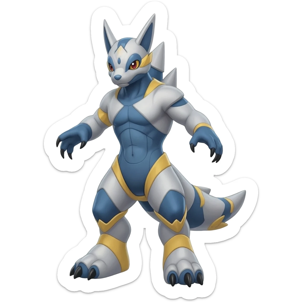 Meloetta-Wargreymon-Kyurem-Trico-Pokémon-Digimon-Fakémon-fusion-hybrid-creature sticker